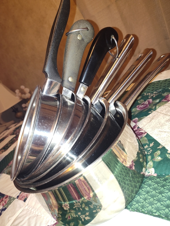 Other - Stainless Steel Nesting Saucepan Set with Black Handles
